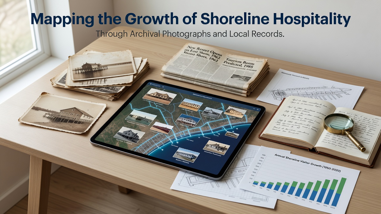 Mapping the Growth of Shoreline Hospitality Through Archival Photographs and Local Records
